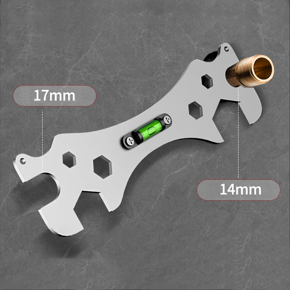 Multifunctional Wrench Bend Angle Leveling Wrench Shower Faucet Universal Repair Wrench Bathroom Installation and Maintenance