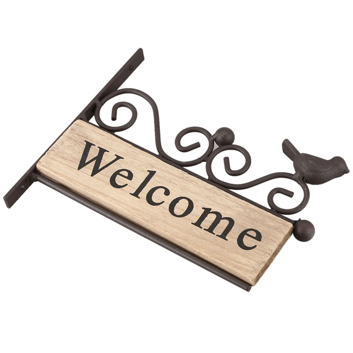 Retro Vintage Plaque Wood Bird Welcome Door Sign for Bar Cafe Shop Store Wall Mounting Sign