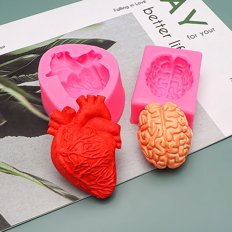 Heart Brain Shape Silicone Mold Resin Kitchen Baking Tool DIY Pastry Cake Fondant Moulds Dessert Chocolate Candle Decoration