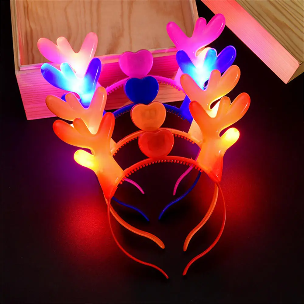 LED Devil Horn Light Up Headband Halloween Glowing Devil Horn Headwear Halloween Christmas Party Cosplay Glowing Decoration Prop