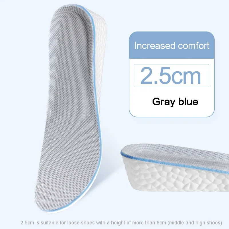 1Pair Shock Absorbing Sole Elastic Insoles for Sports Shoes Men's Women's Height Increase Insoles Soft and Comfortable Insoles, image 8