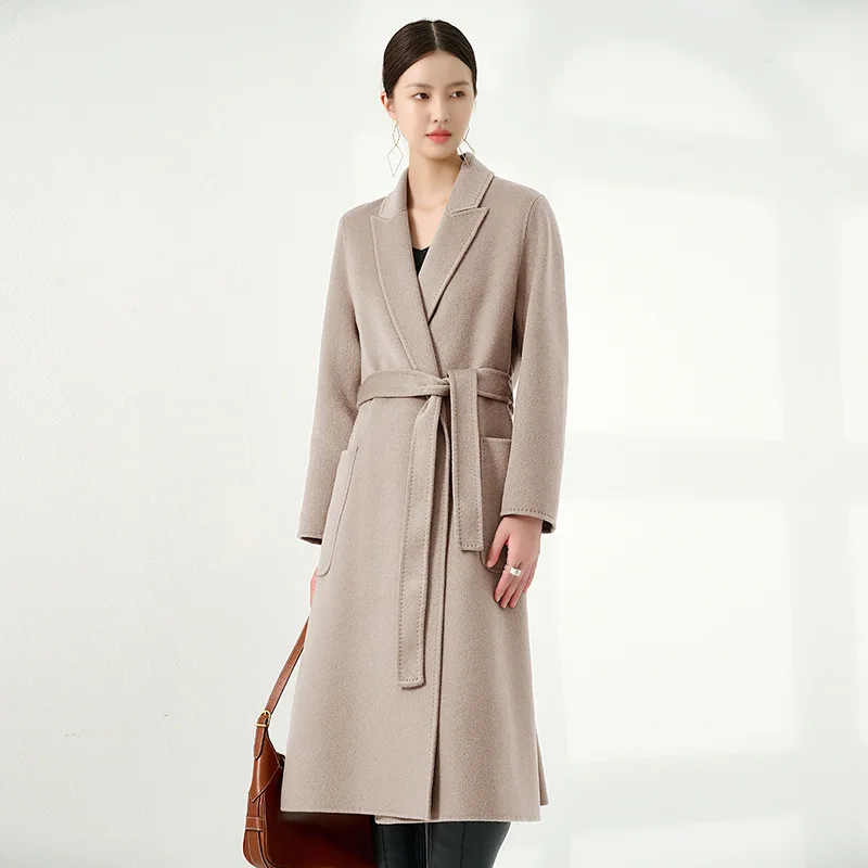 

Long Cashmere Coat Women Winter Loose 100% Cashmere Coat Female 2023 Autumn New Double Sided Cashmere Leisure Fashion Commuter