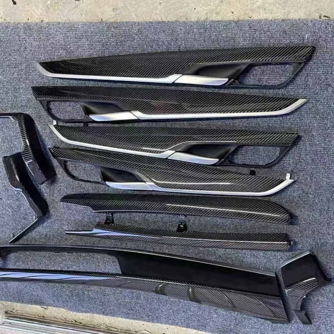 

LHD For BMW X5 F15 Real Carbon Fiber Car Interior Dashboard Panel Center Console Gear Shift Door Sill Trim Replacement