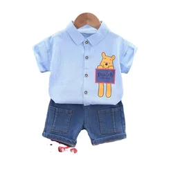 Vestiti del neonato Winnie the Pooh camicia a maniche corte + Denim 2 pezzi vestiti da gentiluomo set di abbigliamento per ragazzi piccoli