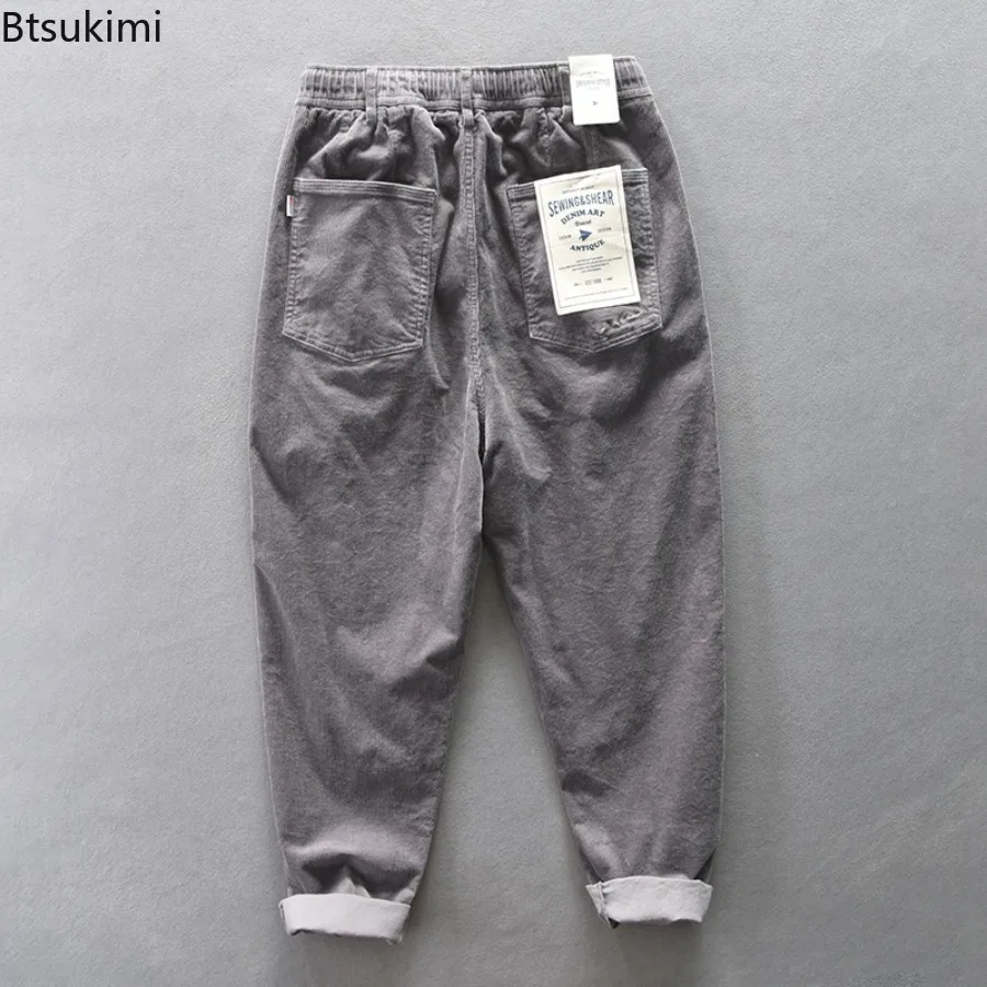 Pantaloni di velluto a coste vintage primavera autunno per uomo Pantaloni larghi casual con coulisse Pantaloni larghi a gamba larga Pantaloni maschili Hip Hop Streetwear