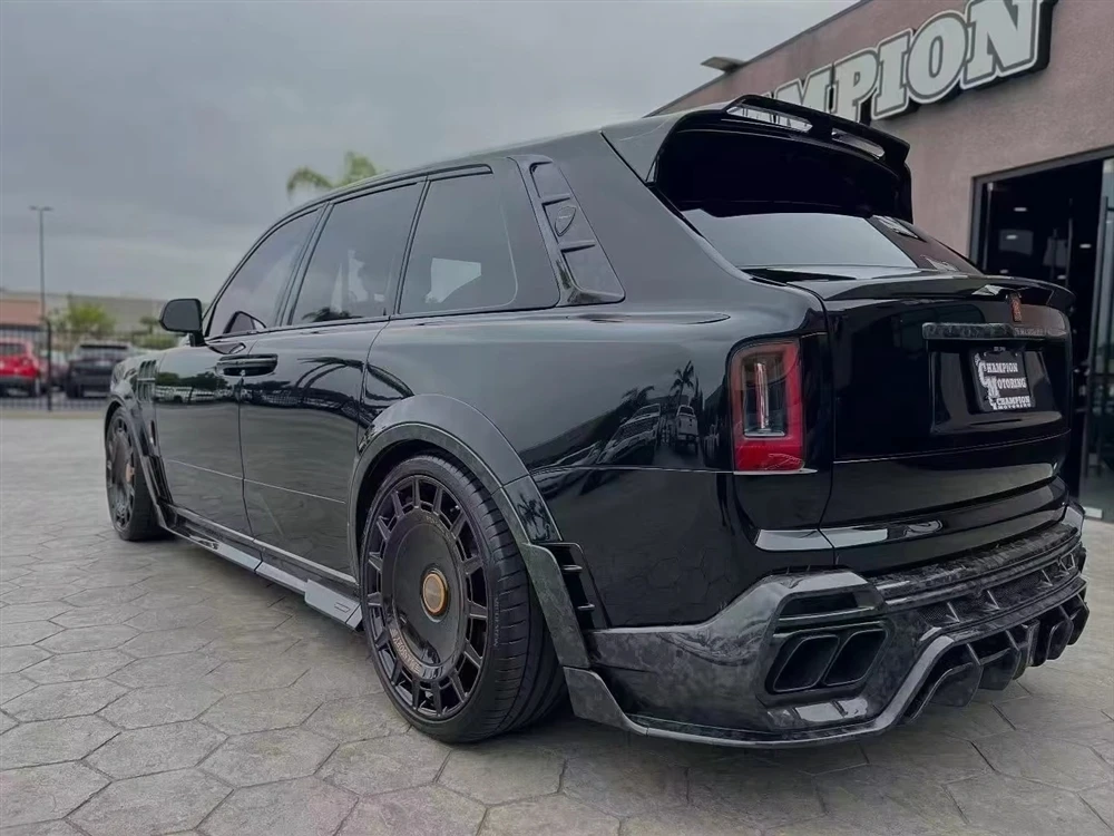 For Rolls Royce Cullinan Modified Upgrade M-Style Carbon Fiber Car Rear Bumper Lip Body Kit Parts