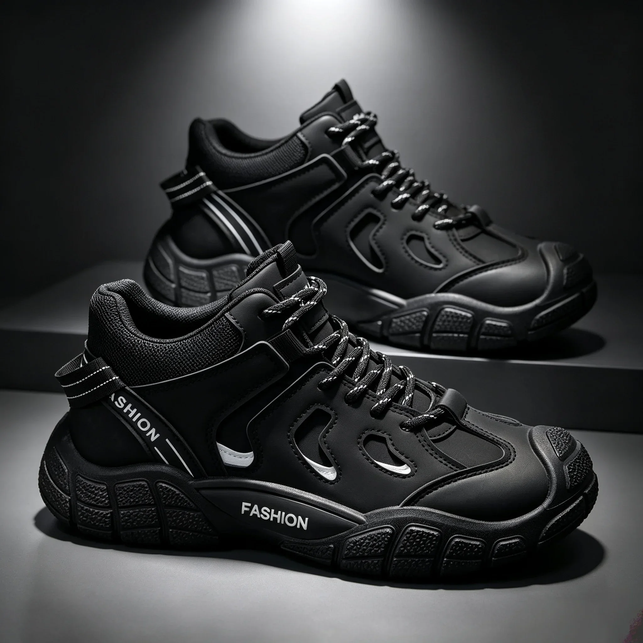 Men's Casual Sport Shoes Breathable Lightweight Outdoor Mesh Sneakers Black Athletic Jogging Walking Shoes Free Shipping view 2