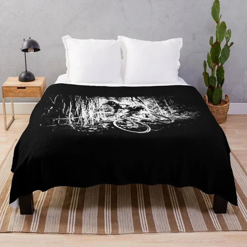 downhill mountain biking Throw Blanket Decorative Beds Single Blankets