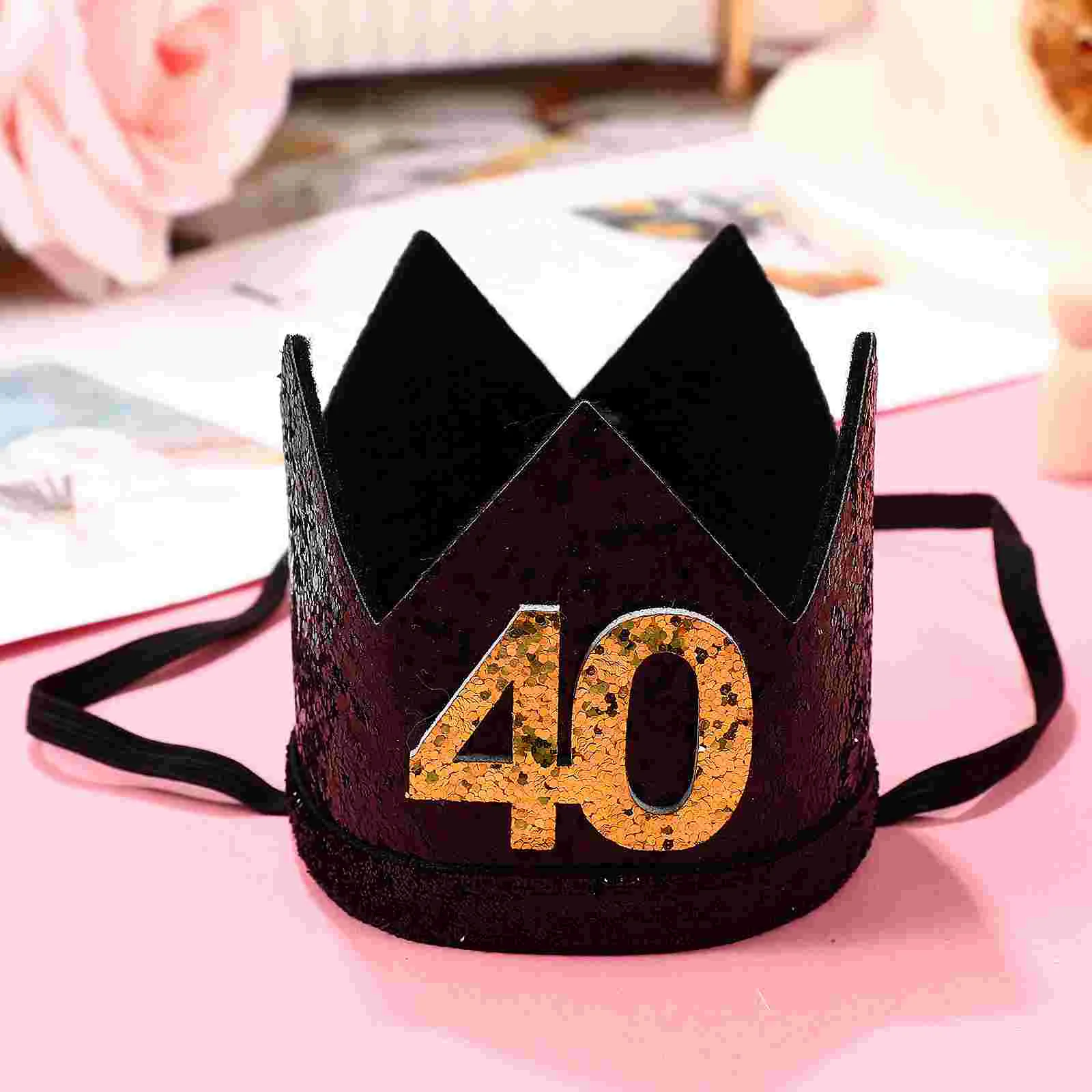 Crown Birthday Hat 40 Years Party Hats Makeup Headbands Mens Gifts 40th Aldult Adults