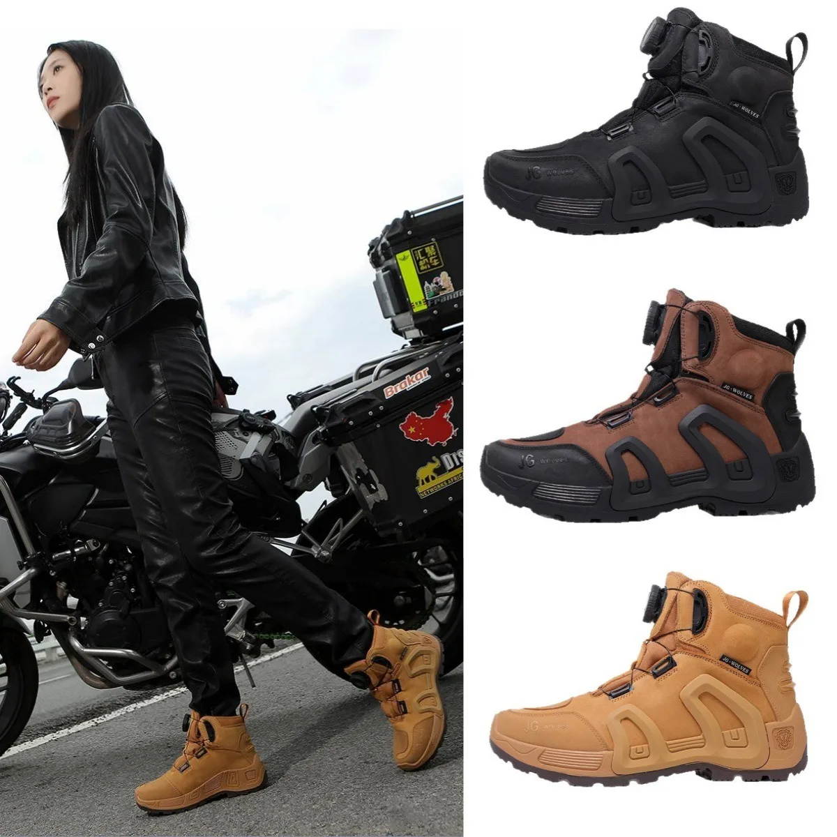 

Cross-border Motorcycle Riding Boots Locomotive Four Seasons Breathable Anti-drop Knight Equipment Road Racing ShoesFour Seasons