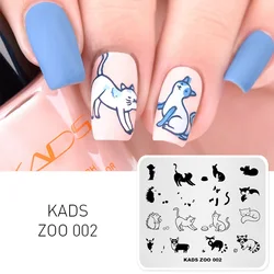 Nail Art Stamping Zoo Plate Cats Dogs Leon Rabbit Animals Patterns Decoration Gel Polish Press on Nail Tips Manicure Accessories