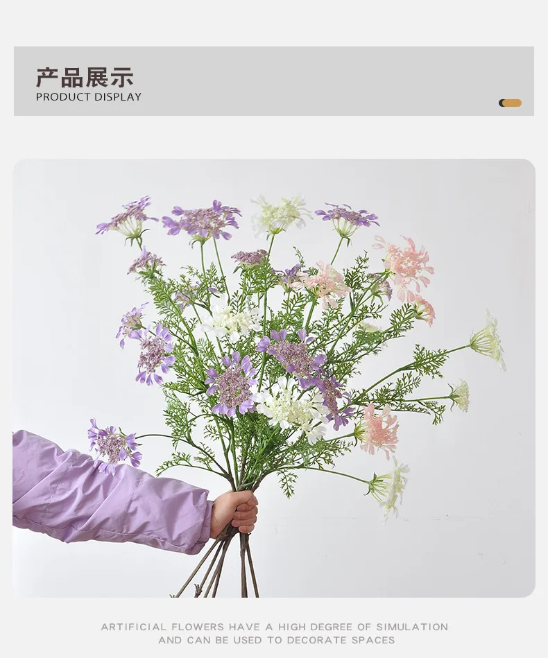 4 Stück/Set Künstliche Lange Zweige mit 4 Schaumstoffblumen, Kunstblumen für Hochzeitsdekoration, Party-Tisch-Blumenarrangement, Wohnaccessoires – Detail 7
