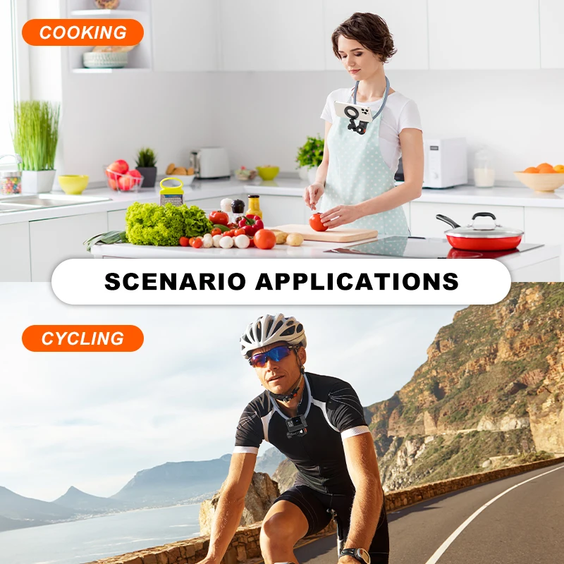 إكسسوارات رياضية حامل للرقبة على شكل حرف U بدون استخدام اليدين للهواتف المحمولة Gopro Full Series Action Series Mijia