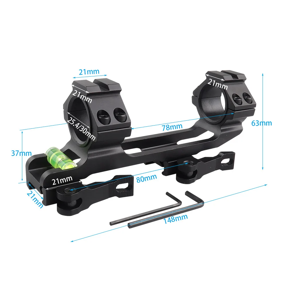 25.4/30mm QD Scope Mount met Waterpas 20mm Rail Quick Release Tactische Speelgoed Pistool Riflescope Dual Ring Base