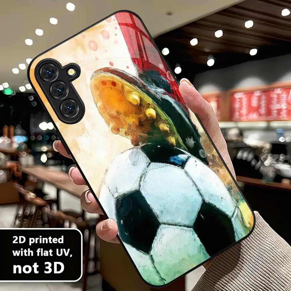 golden goal Exquisite Atmosphere football PhoneCase Glass TPU PhoneCase for Samsung Galaxy S26 S25 S24 S23 S22 S21 FE,Ultra,Plus