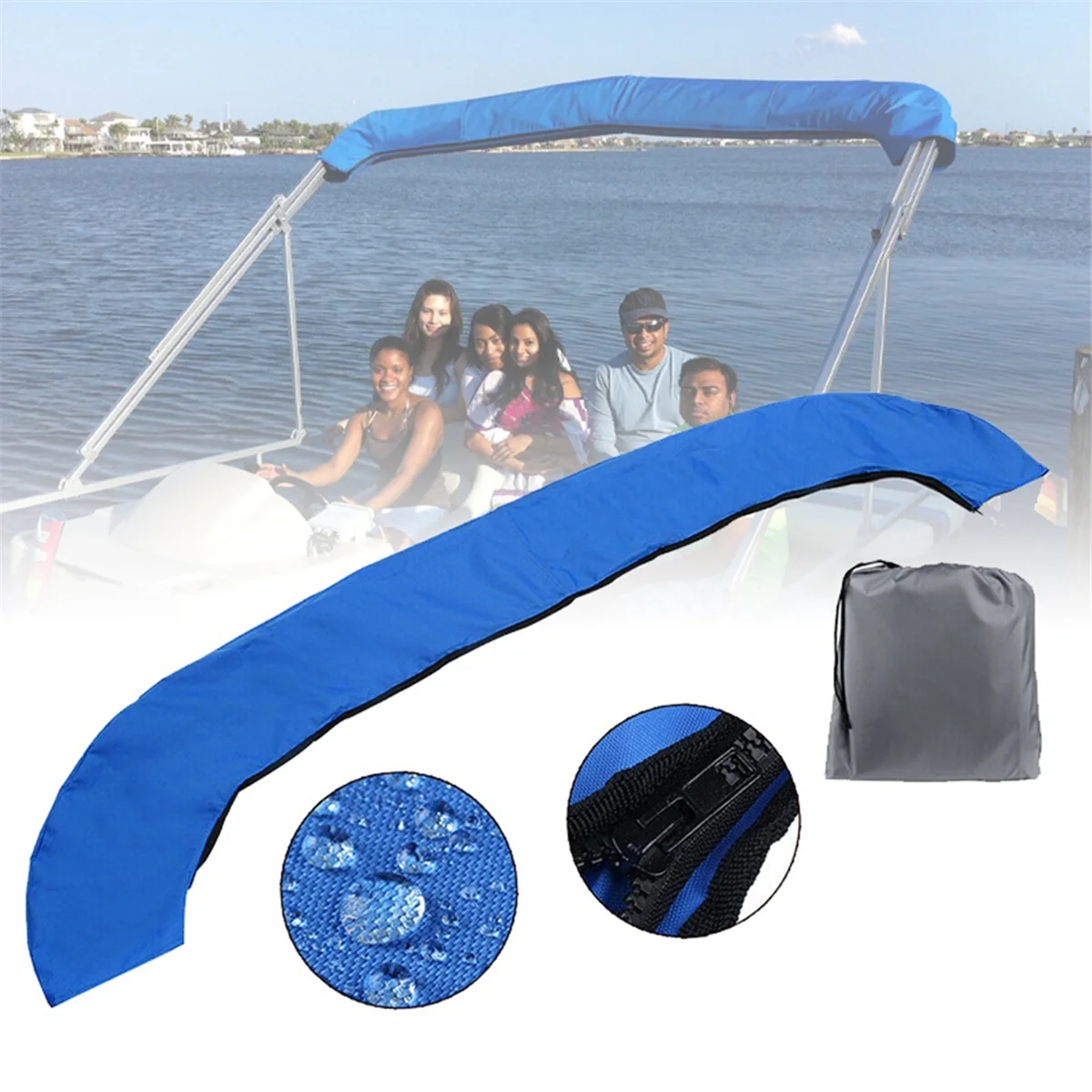 Boat Top Cover,Oxford Cloth Bimini Top Yacht Cover, Sunshade Boat Awning Strong Protection Against UV Rays,61-72Inches