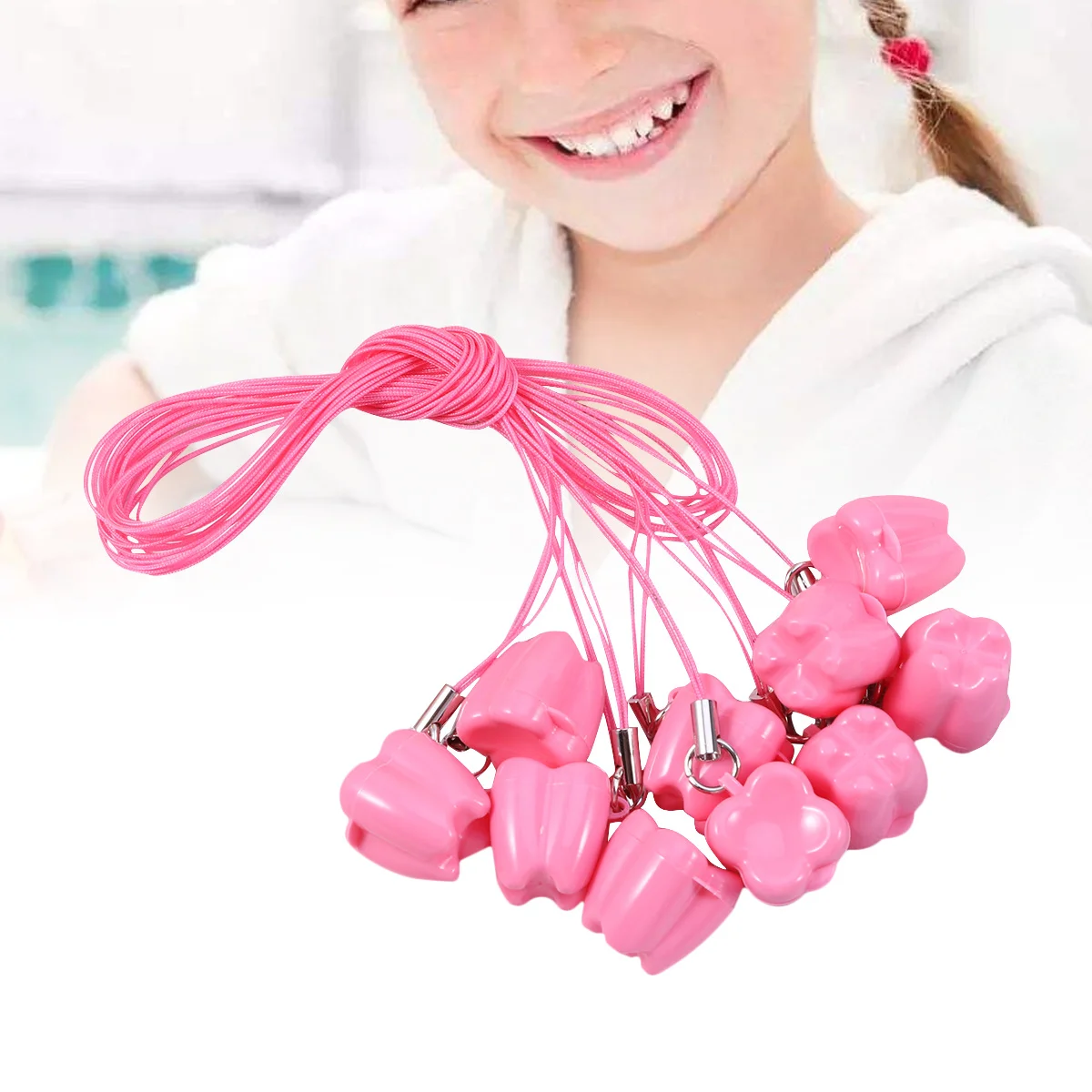 Caja de guardar dientes de bebé, organizador de dientes de leche rosa, estuche para collares, regalo Ideal para niños, almacenamiento de recuerdos de cumpleaños y Navidad, 10 Uds.
