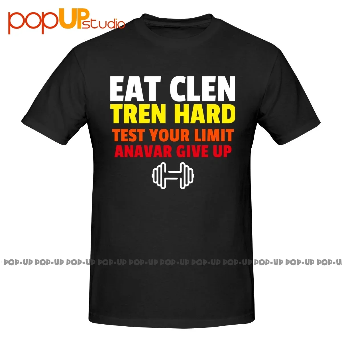 Eat Clen Tren Hard Test Your Limit Anavar Give Up Gym Shirt T-shirt Tee Vtg Natural