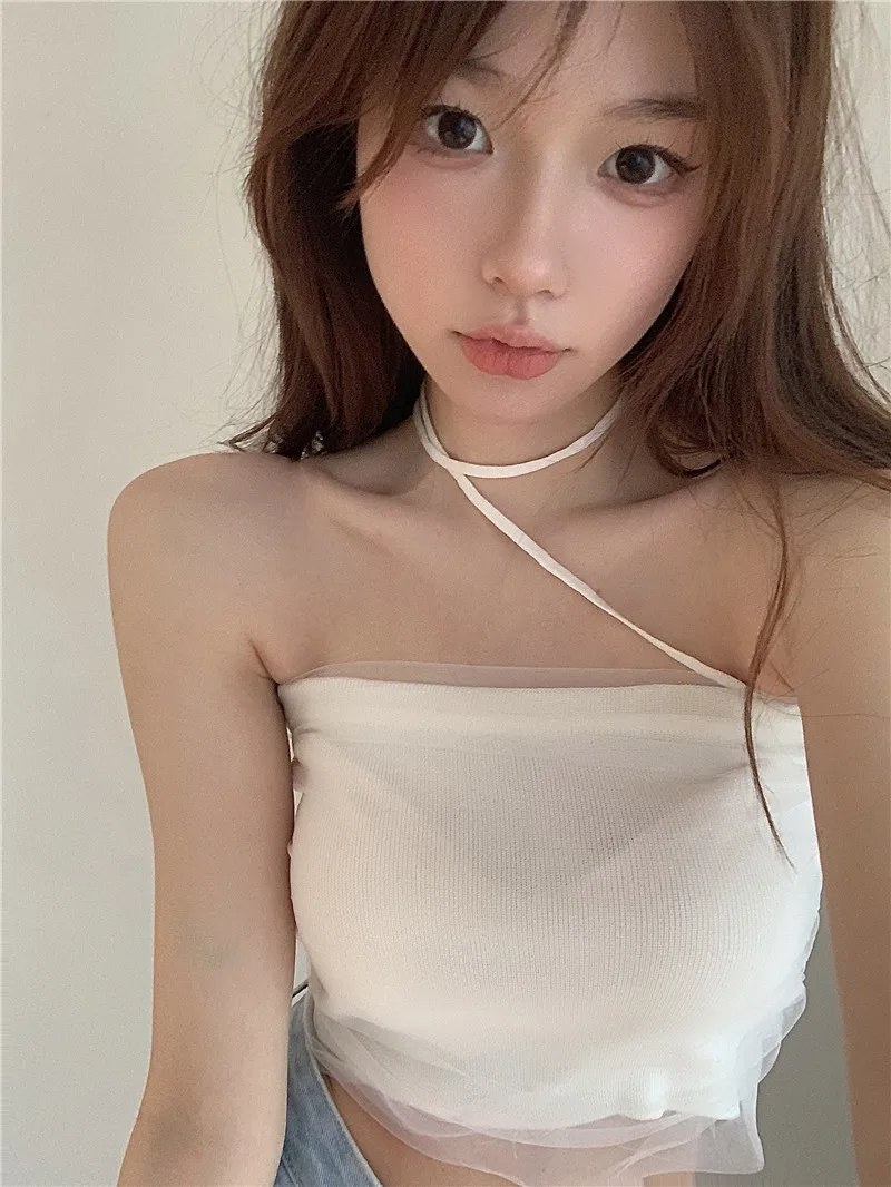 Pure Desire Damska Koszulka Bez Rękawów na Lato 2025 Ele Beautiful Ba Slim ort Top