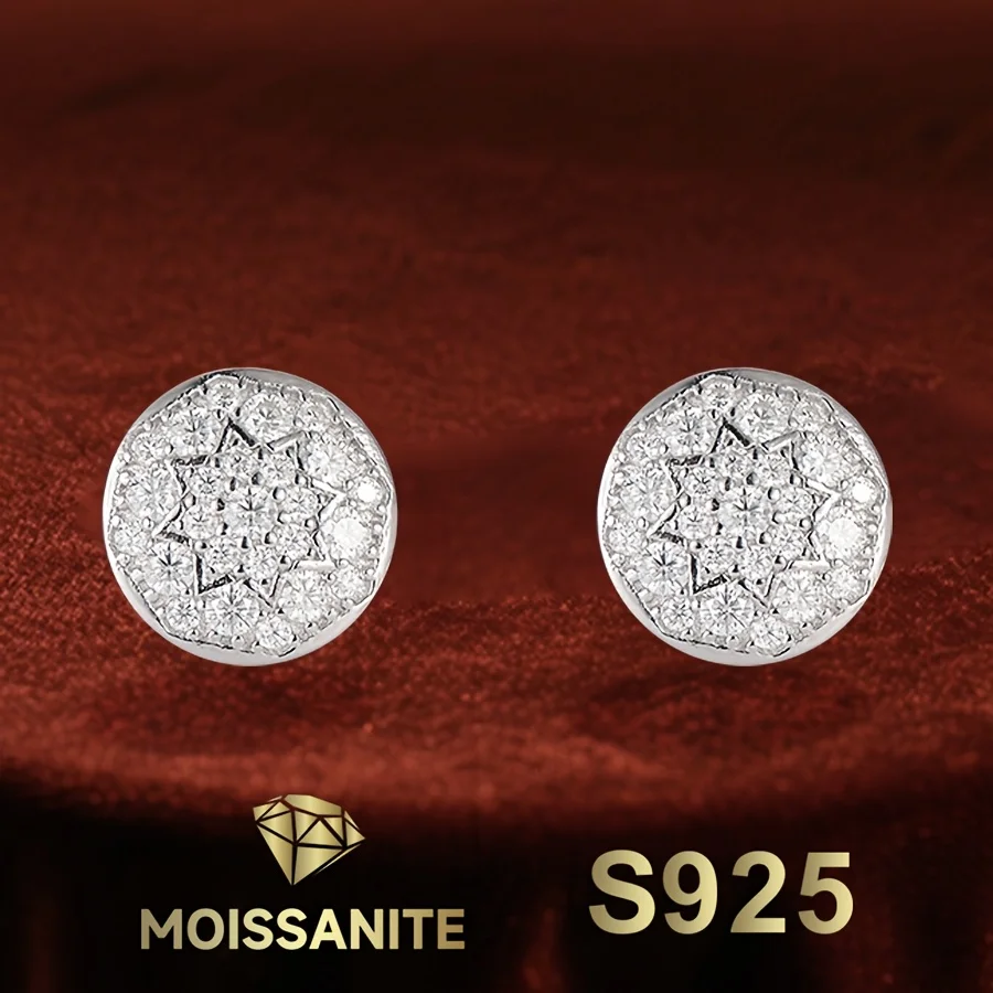 

Round Moissanite Earring Five Star Stud Earring for Women S925 Silver Earrings Fashion Jewelry