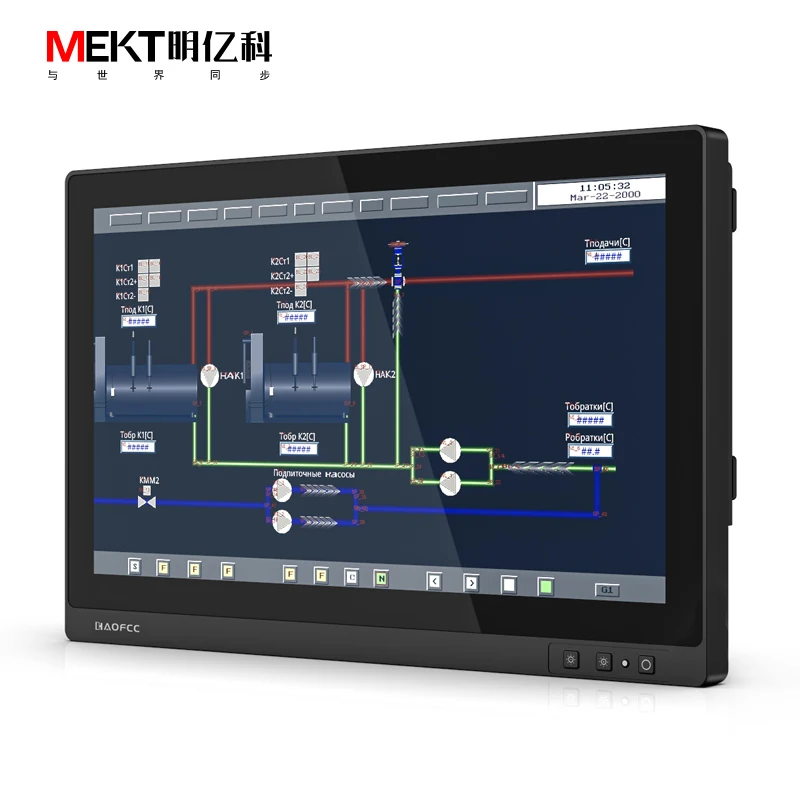 Panel Depan IP65 13.3 inci 1920*1080 komputer Tablet industri tertanam tahan air 1000 Nits X86 LCD PC SSD SSD 4 + 128G