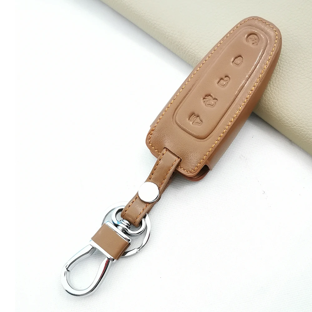 

Fashion Style Leather Key Chain Ring Cover Case Holder For Ford Focus 2 3 4 MK2 MK3 MK4 Kuga Edge Mondeo Fusion Ecosport Fiesta