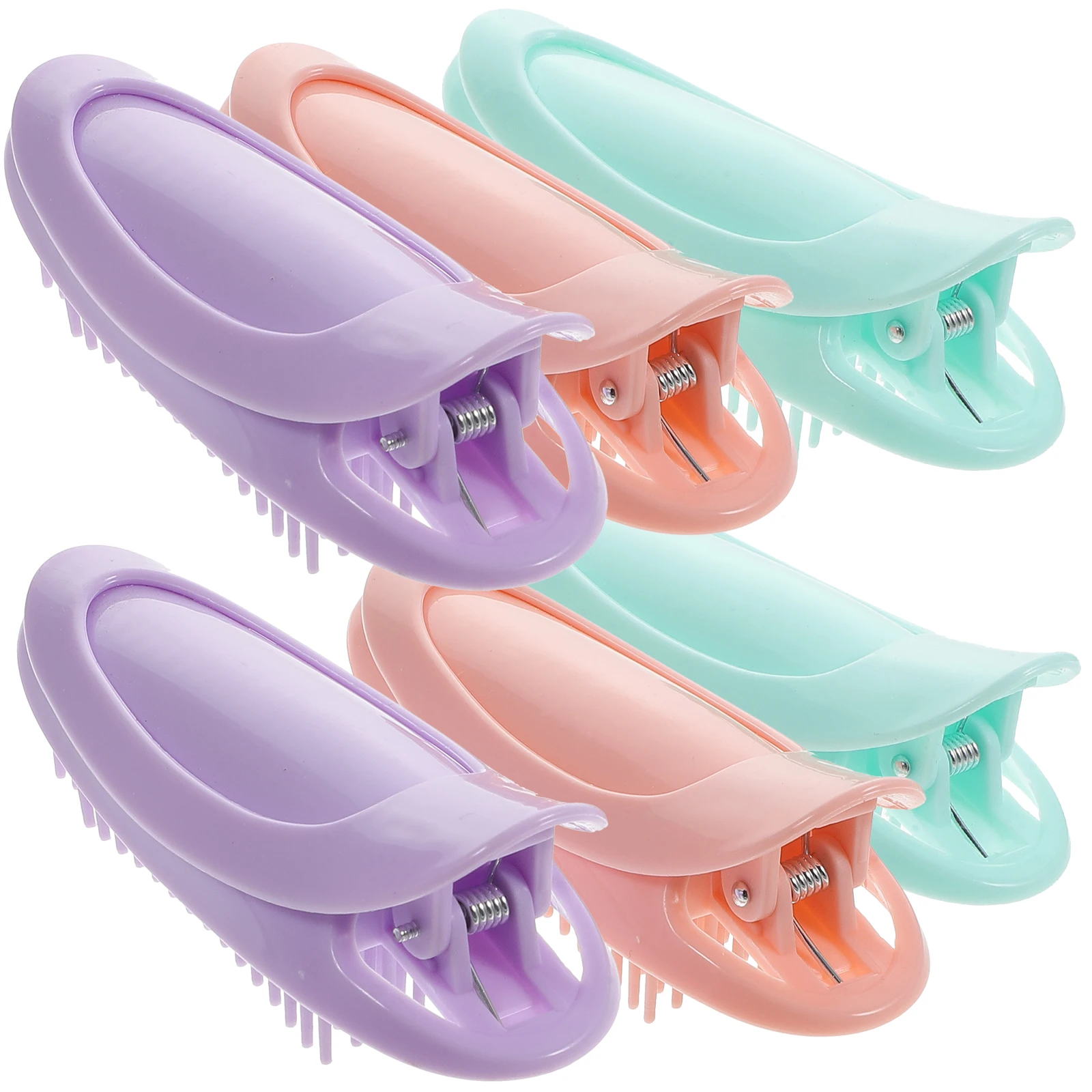 

6pcs Root Volumizing Lightweight Pp Resin Root Clips Curly Hair Volume Easy Carry Styling Tool Home Travel Large Curlers For