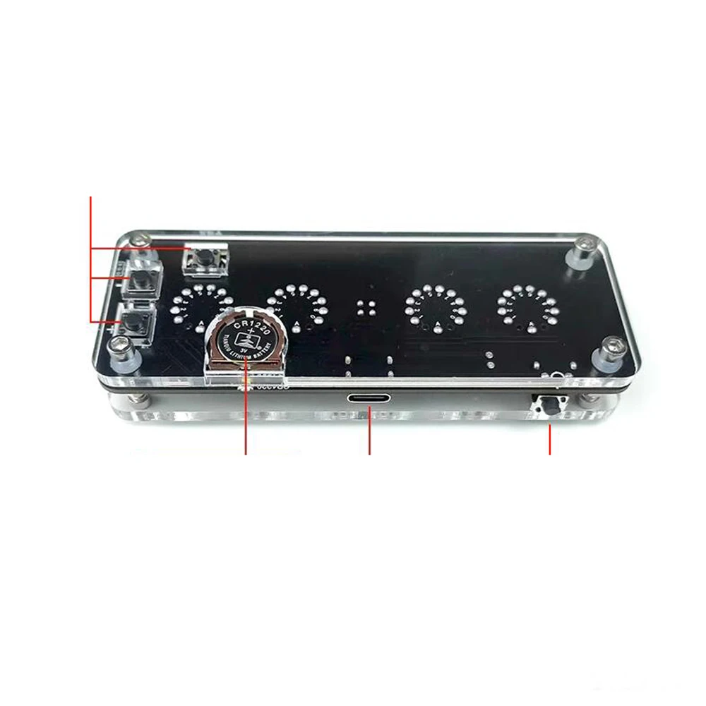 Imagem -02 - Nixie-cabo de Alimentação Usb com Controle Remoto In14 In8 In82 Glow Tube Time Base Tipo-c Display Digital Relógio 4bit