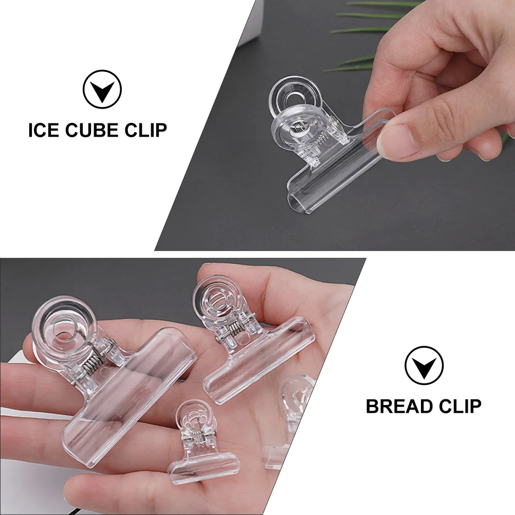 10 Pcs Binder Clips Transparent Dovetail Students Paper Bill Small Stationary File Folder