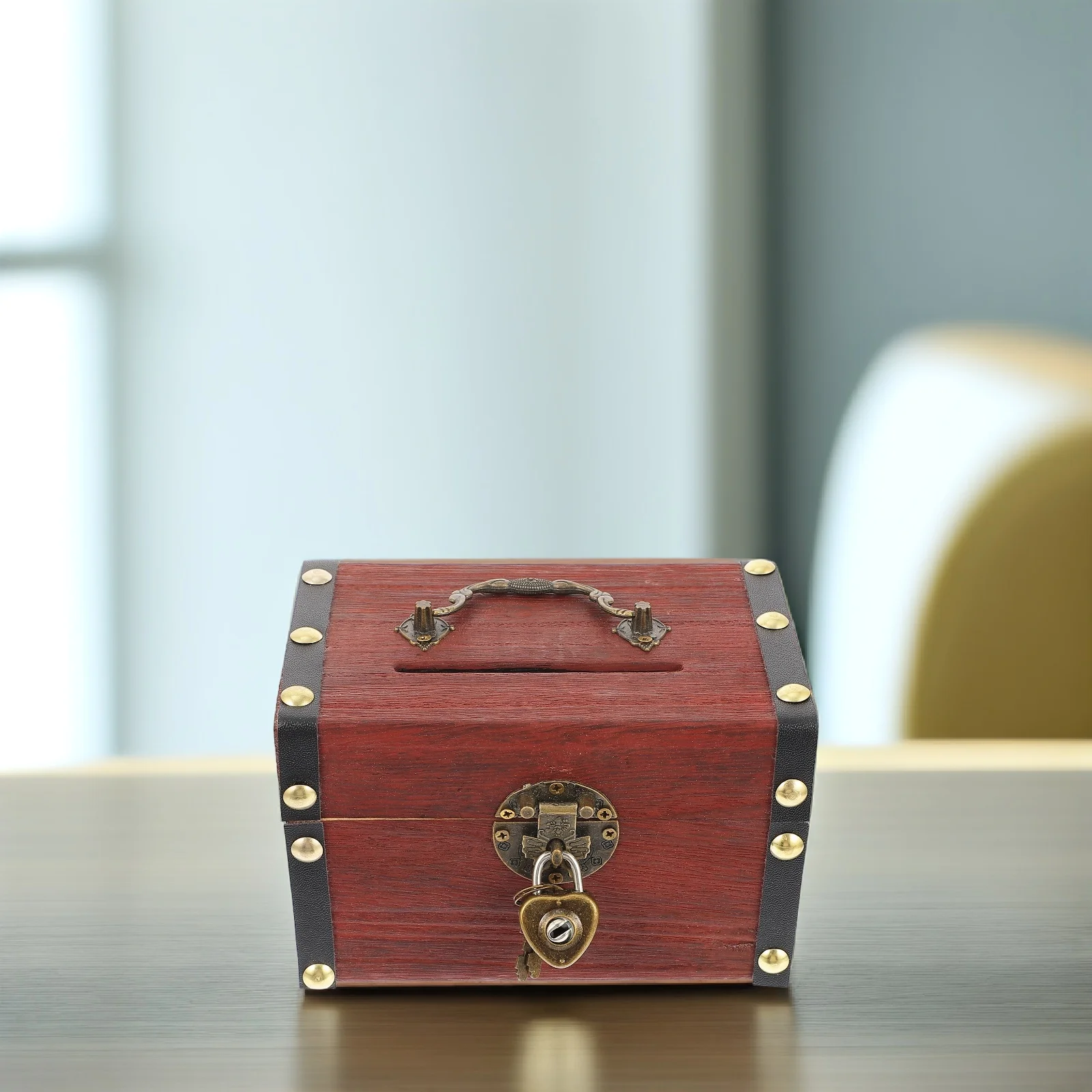 

Paper Currency Storage Rack Money Case Piggy Bank Trinket Boxes Vintage Decor Coin Jar