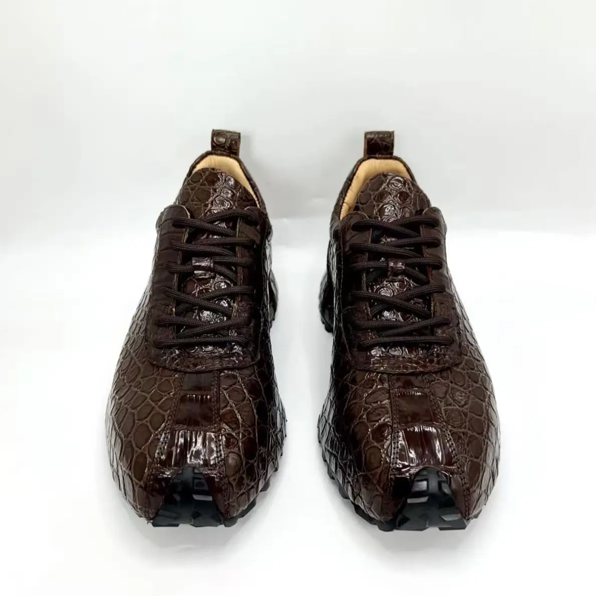 2026 New Arrival Fashion Crocodile Skin&Cow Leather Causal Shoes Men, Male Genuine Leather Sneakers PDD717