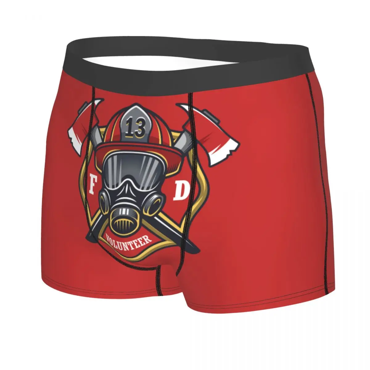 Custom Firefighter Skull Underwear Men Breathable Fireman Fire Rescue Boxer Briefs Shorts Panties Soft Underpants For Male