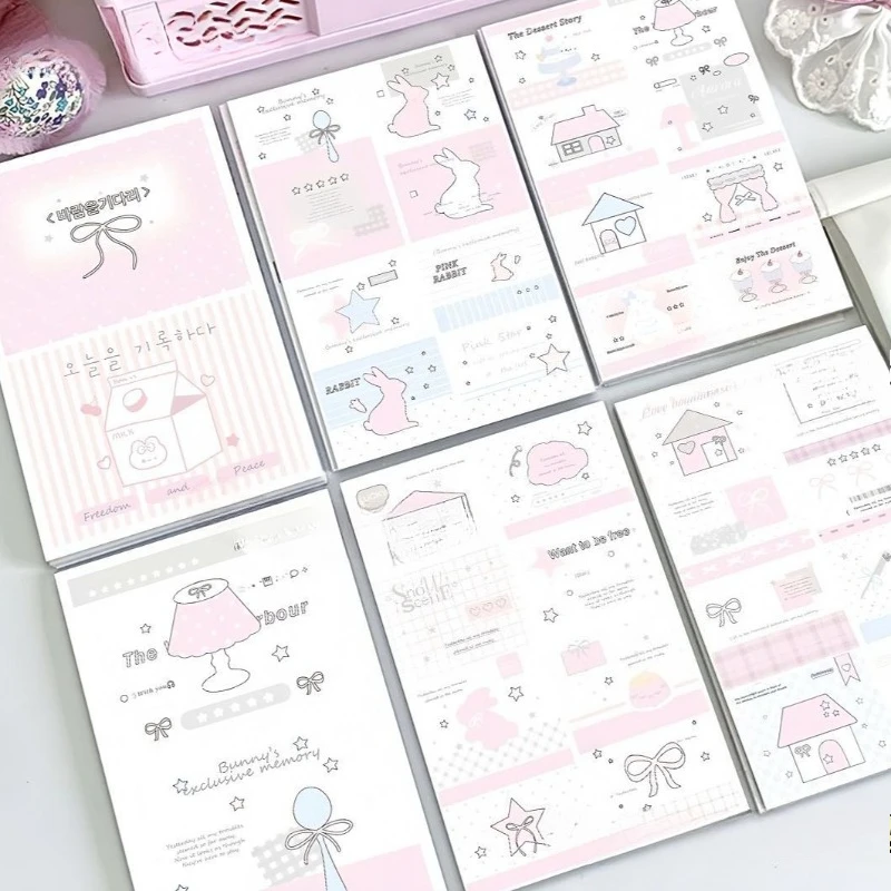 

56 шт./компл. корейские квадратные наклейки с печатью для DIY пустые декоративные этикетки для подарочной упаковки Ins эстетическая наклейка для рукоделия скрапбукинга