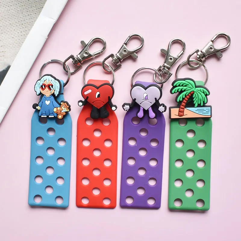 Wholesale Keychains & Lanyards  New 500pcs Bad Rabbit Cute Cartoon DIY PVC Chain Accessories Gift Pendant Fashion