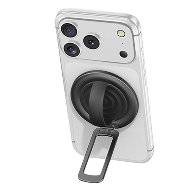 HX6A Aluminum Phone Stand With Powerful Magnets And Adjustable Foldable Design For Hands Less Viewing And Video Calls