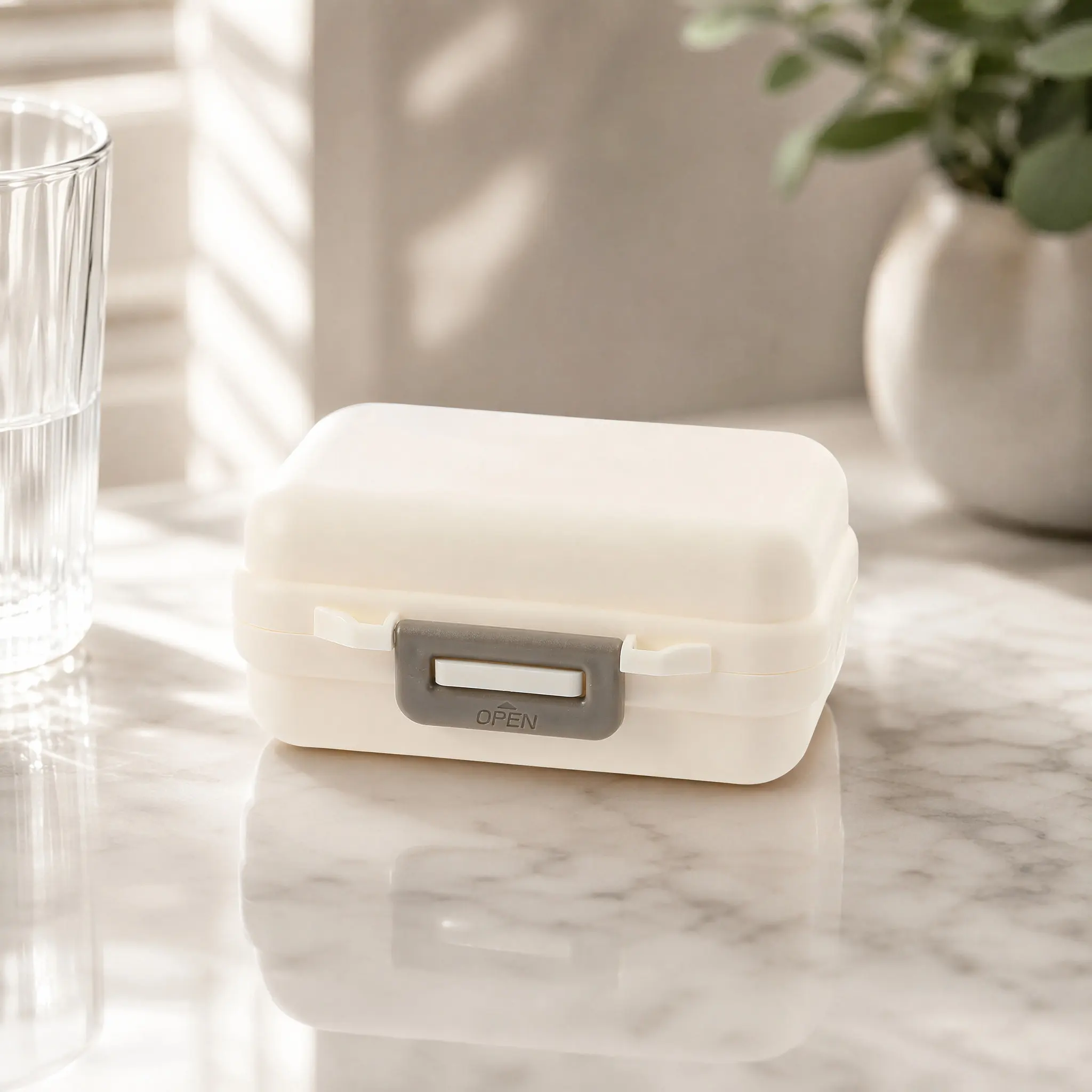 7 Compartments Portable Pills Box Food Grade Plastic Travel Case Individual Sealed Sections Dustproof Moisture Resistant Weekly