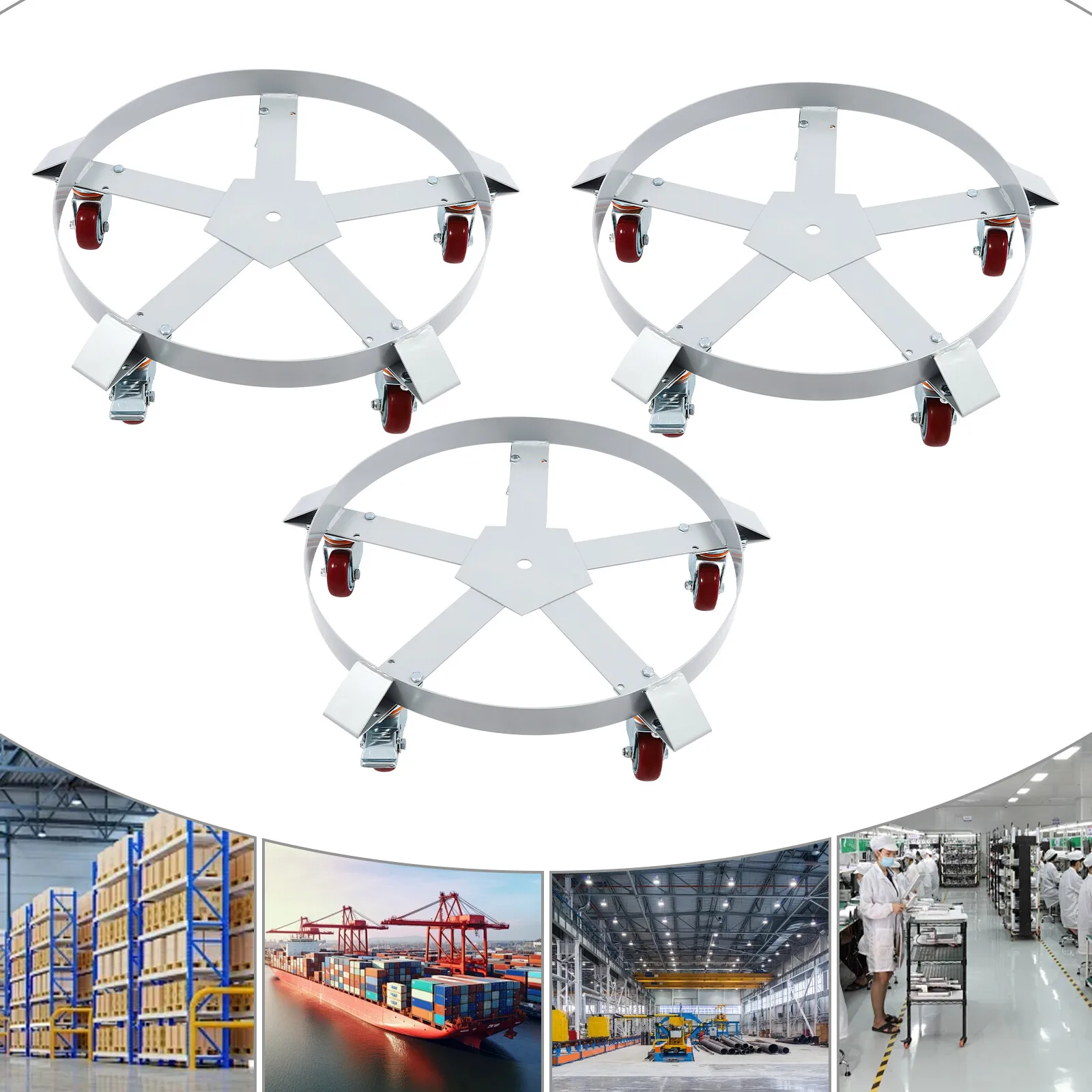 頑丈なドラムドリー、耐荷重1250ポンド、高強度スチール、上げバッフル、クロスバー、防錆、メンテナンスが簡単