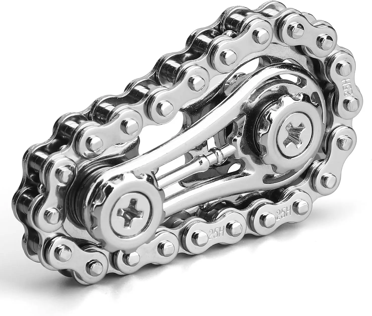Zabawka antystresowa Cool Sprockets Fidget Chain, składany pierścień antystresowy dla dzieci i dorosłych, metalowe koła zębate z łańcucha rowerowego, kostka sensoryczna do fidgetowania.