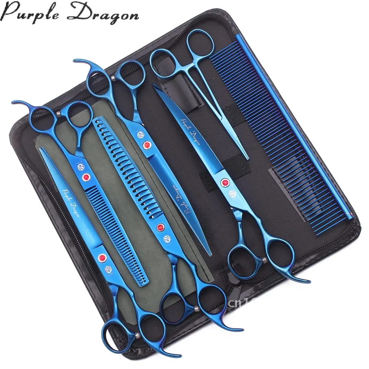 

Dog Grooming Scissors 8.0" Purple Pet 440C Dragon Scissors Thinning Shears Curved Z3016 Scissors Chunker Shears Kit Dropshipping