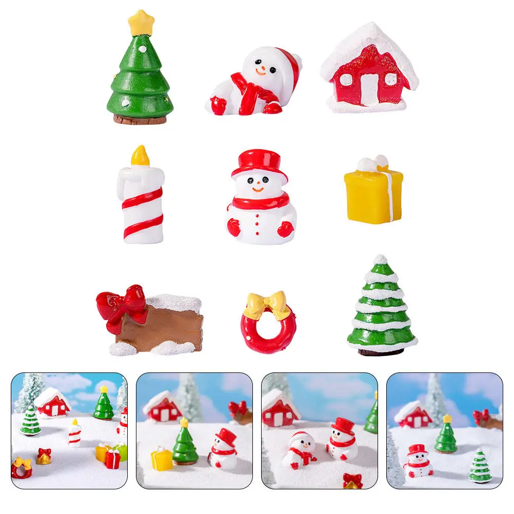 

Набор из 9 миниатюрных фигурок для декора сада и дома, рождественские украшения