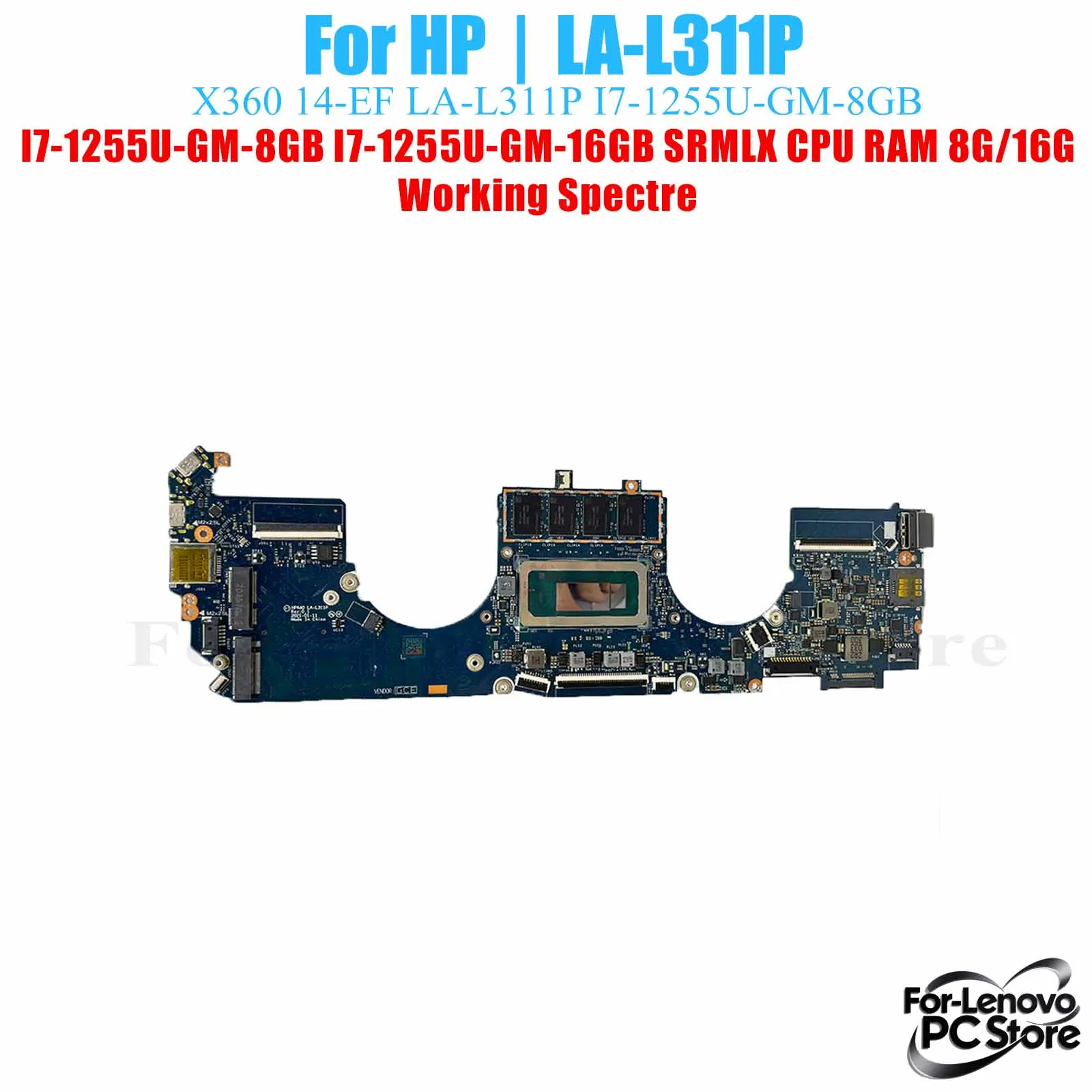 

LA-L311P LA-L311P For HP Spectre Spectre X360 14-EF Laptop Mainboard i3 i5 i7 CPU Tested Laptop Mainboard