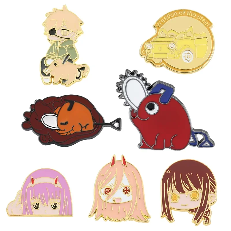 

1 Set Anime Character Brooch Fashion Chainsaw Man Pochita Denji Enamel Pin Jewelry Metal Badges Accessories Gift for Friends