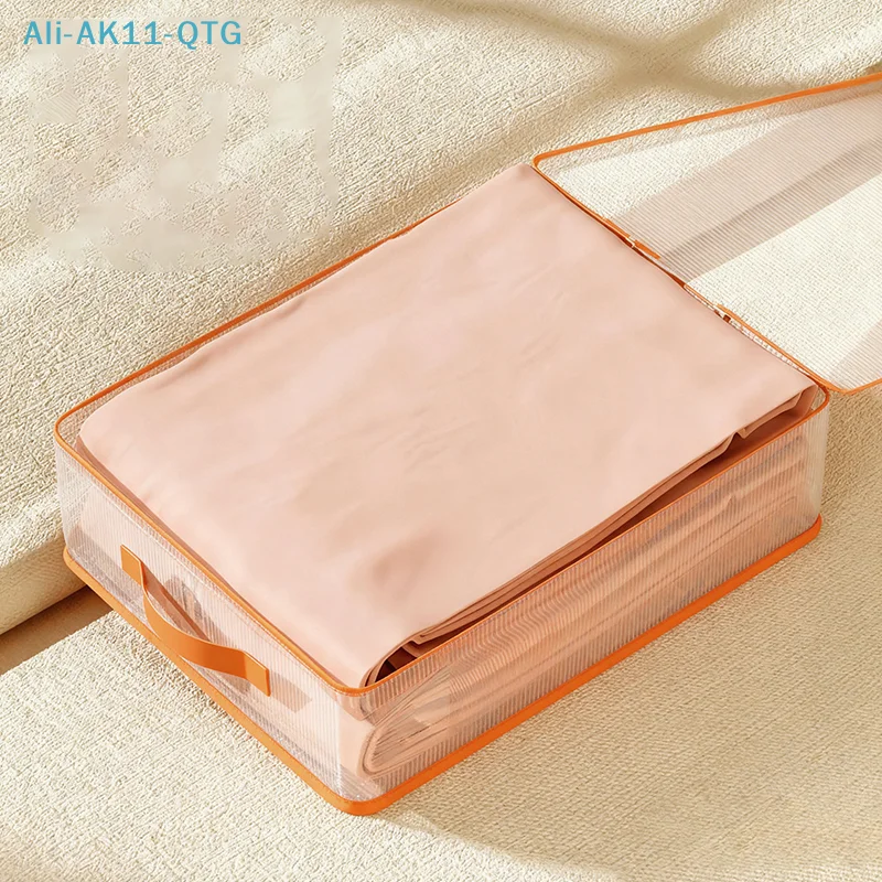 *Clear Clothes Storage Bag, Plastic Blanket Storage Bag With Zipper, Foldable Closet Organizer, Moving Bags For Blanket, Bedding