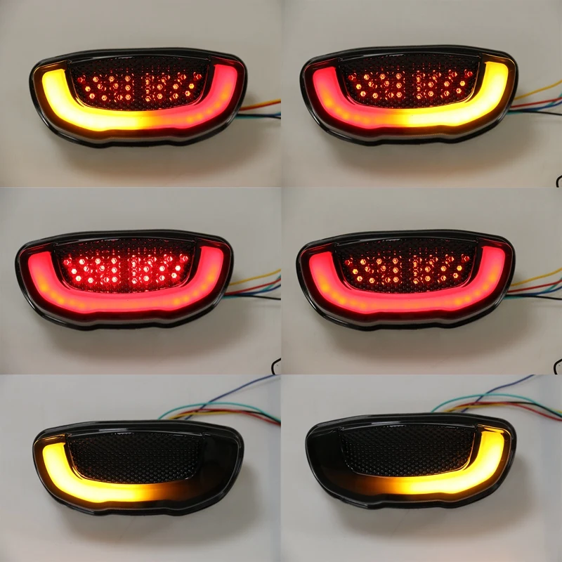 Motorcycle LED Tail Light Multifunctional Braking Flowing Water Driving Light Turn Taillight For Honda CB650R CB300R