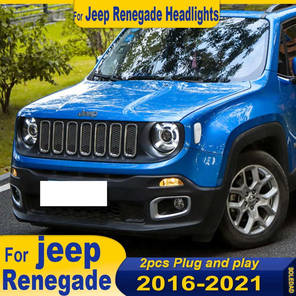 LED Head Lamp for Jeep Renegade LED Headlight 2015-2021 Headlights Renegade DRL Turn Signal High Beam Angel Eye Projector Lens