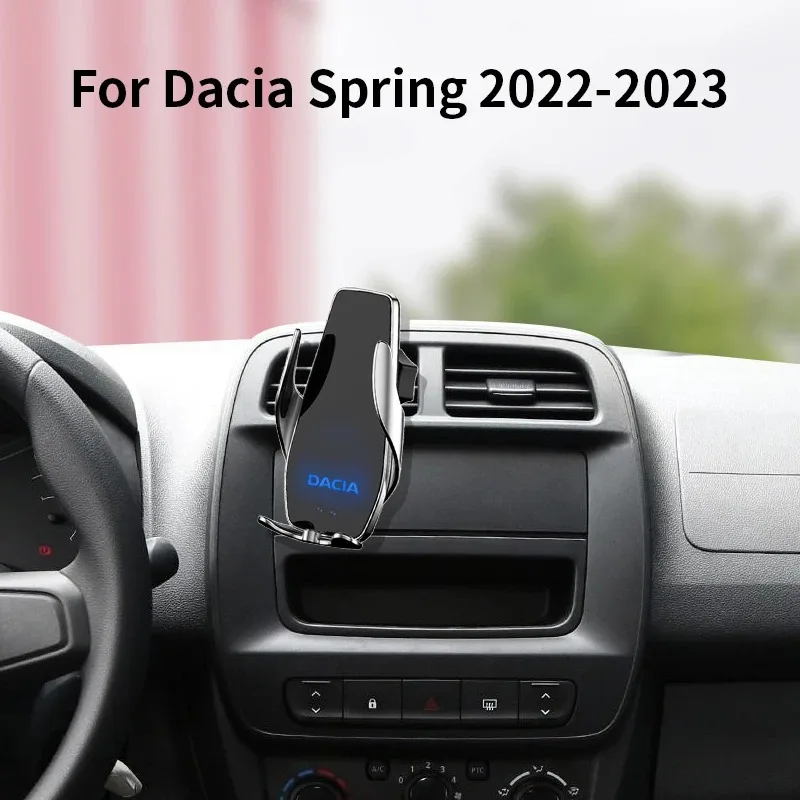 

Автомобильный держатель для телефона Dacia Spring 2022-2023, кронштейн для навигации на экран, магнитный, Новая энергия, Беспроводная зарядка, стойка, аксессуары