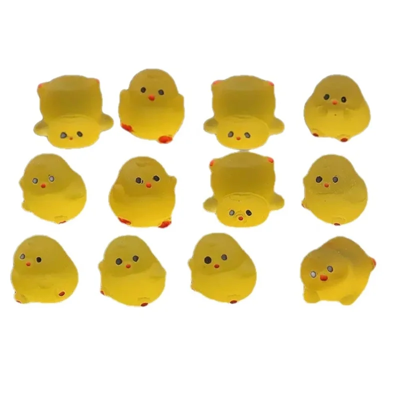 Glow In The Dark Yellow Cartoon Mini Chick Toys Squishy DIY Claw Machine Fillers Desktop Car Decorations Party Favors For Kids