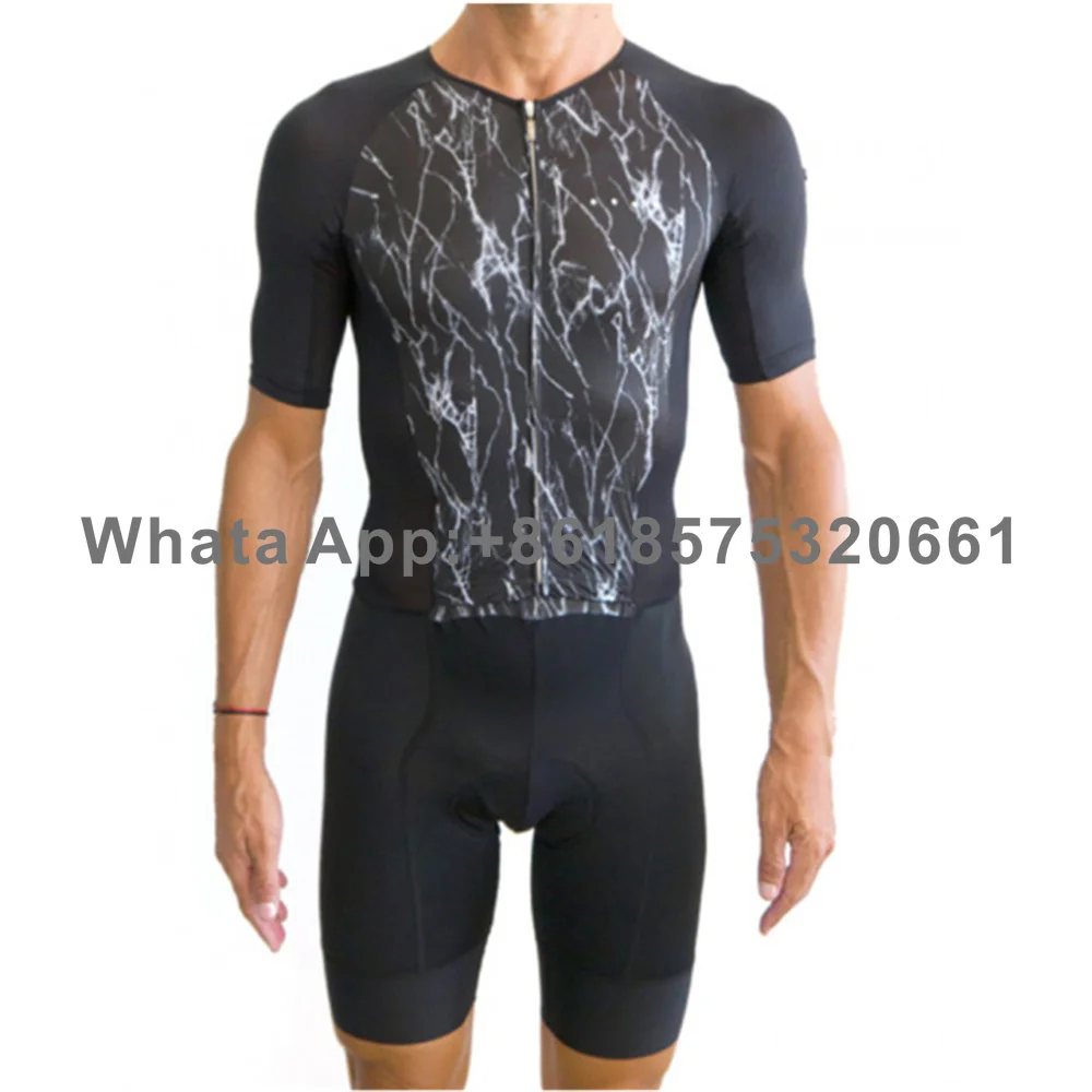 

Summer Triathlon Competitive Cycling Jumpsuit Men Short Sleeve Mountain Road Cycling Running Speedsuit Equipment 2025