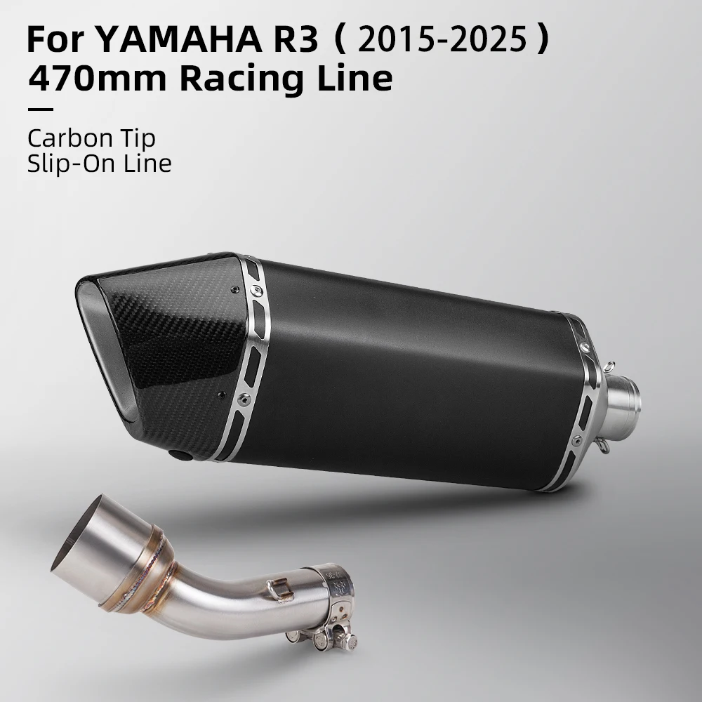 

R3 Exhaust Muffler For Yamaha R25 MT03 MT25 2015-2026 Motorcycle Exhausts Pipe Kit Racing Slip on Line HF Muffler with DB Killer