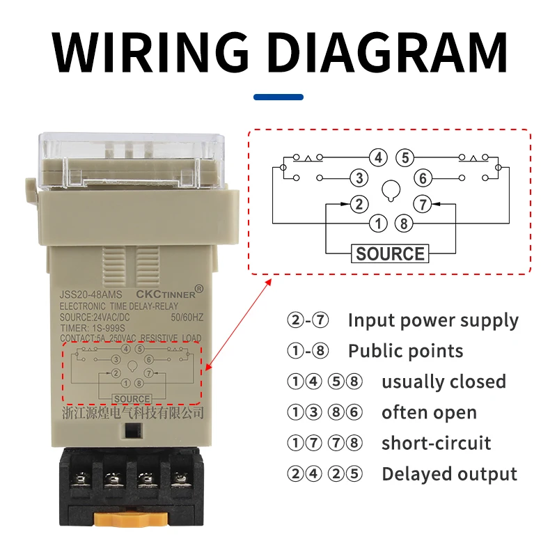 JSS20-48AMS DC24V AC220V LED Programmable Digital Display Time Relay With Socket Base Delay Timer 0.01S-999H Timer